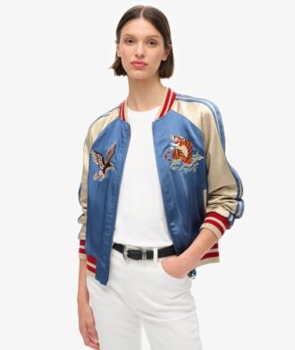 Chaqueta bomber con bordado Sukajan