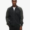 Chaqueta bomber de jersey con estampado College