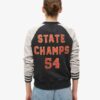 Chaqueta bomber de jersey con gráfico «College Script»