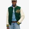 Chaqueta bomber de lana estilo universitario