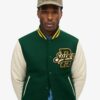 Chaqueta bomber de lana estilo universitario