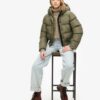 Chaqueta bomber deportiva Puffer con capucha Chaqueta bomber deportiva Puffer con capucha