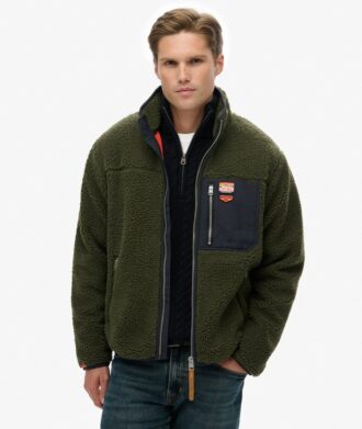 Chaqueta de forro polar Borg de estilo Vintage retro