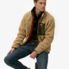 Chaqueta de forro polar Borg de estilo Vintage retro