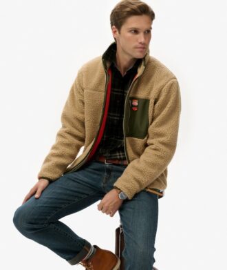 Chaqueta de forro polar Borg de estilo Vintage retro