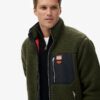 Chaqueta de forro polar Borg de estilo Vintage retro