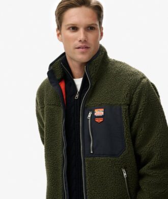 Chaqueta de forro polar Borg de estilo Vintage retro