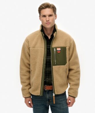 Chaqueta de forro polar Borg de estilo Vintage retro