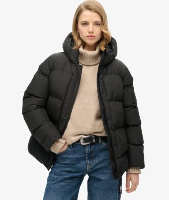 Chaqueta deportiva acolchada de media longitud con capucha Hooded