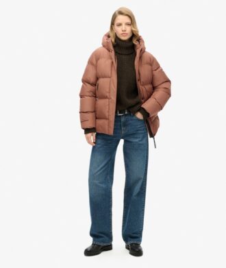 Chaqueta deportiva acolchada de media longitud con capucha Hooded
