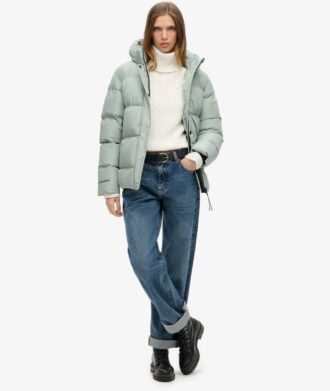 Chaqueta deportiva acolchada de media longitud con capucha Hooded