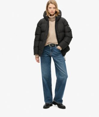 Chaqueta deportiva acolchada de media longitud con capucha Hooded