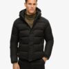 Chaqueta deportiva Puffer con capucha de microfibra