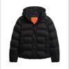 Chaqueta deportiva Puffer con capucha de microfibra
