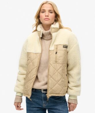 Chaqueta híbrida de forro polar Sherpa de estilo laboral