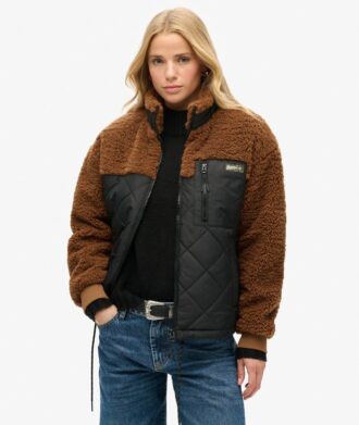 Chaqueta híbrida de forro polar Sherpa de estilo laboral