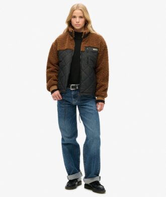Chaqueta híbrida de forro polar Sherpa de estilo laboral