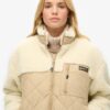 Chaqueta híbrida de forro polar Sherpa de estilo laboral