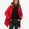 Chaqueta Puffer de largo medio con capucha de piel sintética