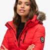 Chaqueta Puffer de largo medio con capucha de piel sintética