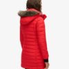 Chaqueta Puffer de largo medio con capucha de piel sintética