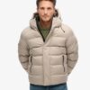 Chaqueta Puffer de tweed con capucha Chaqueta Puffer de tweed con capucha