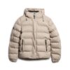 Chaqueta Puffer de tweed con capucha Chaqueta Puffer de tweed con capucha