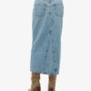 Falda larga de denim con aberturas