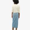 Falda larga de denim con aberturas