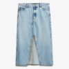 Falda larga de denim con aberturas
