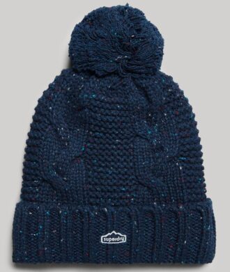 Gorro de punto trenzado con pompón
