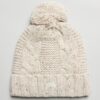 Gorro de punto trenzado con pompón