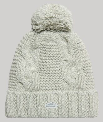 Gorro de punto trenzado con pompón
