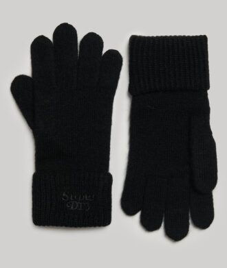 Guantes de punto acanalados