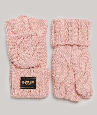 Guantes de punto trenzado