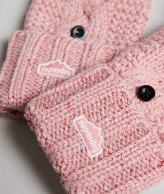 Guantes de punto trenzado
