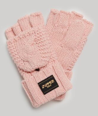 Guantes de punto trenzado