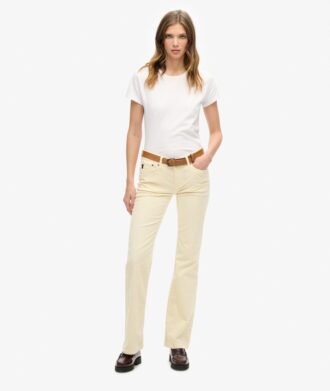 Jeans acampanados de pana de talle bajo