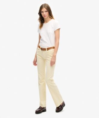 Jeans acampanados de pana de talle bajo