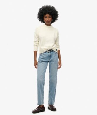 Jeans de talle medio y corte recto
