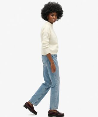 Jeans de talle medio y corte recto