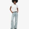 Jeans de talle medio y pierna ancha