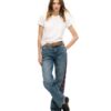 Jeans de talle medio y pierna ancha