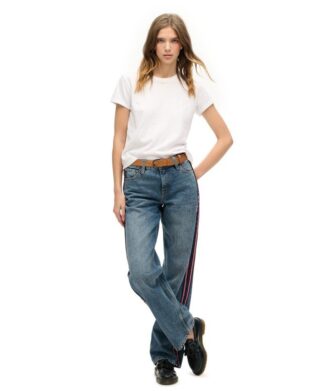 Jeans de talle medio y pierna ancha