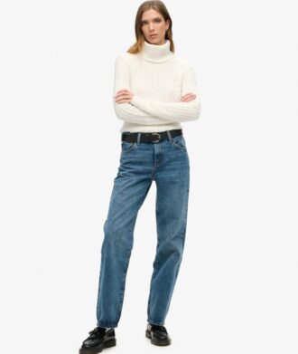 Jeans de talle medio y pierna ancha