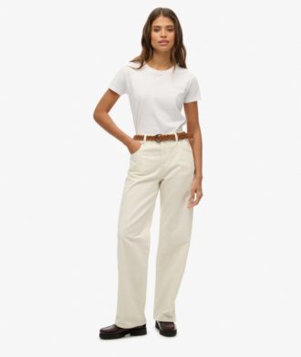 Jeans de talle medio y pierna ancha