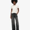 Jeans de talle medio y pierna ancha