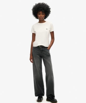 Jeans de talle medio y pierna ancha