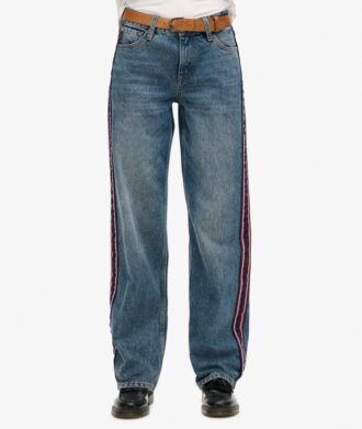 Jeans de talle medio y pierna ancha