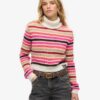 Jersey corto de cuello alto a rayas